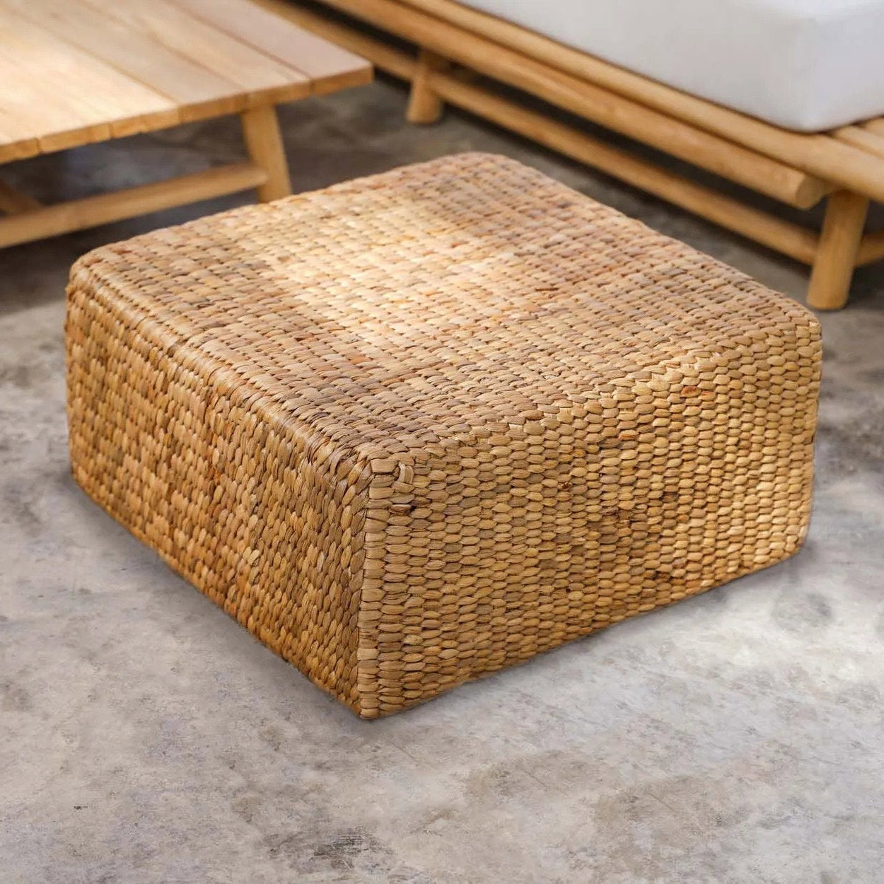 The Hyacinth Pouffe Square - Natural - M