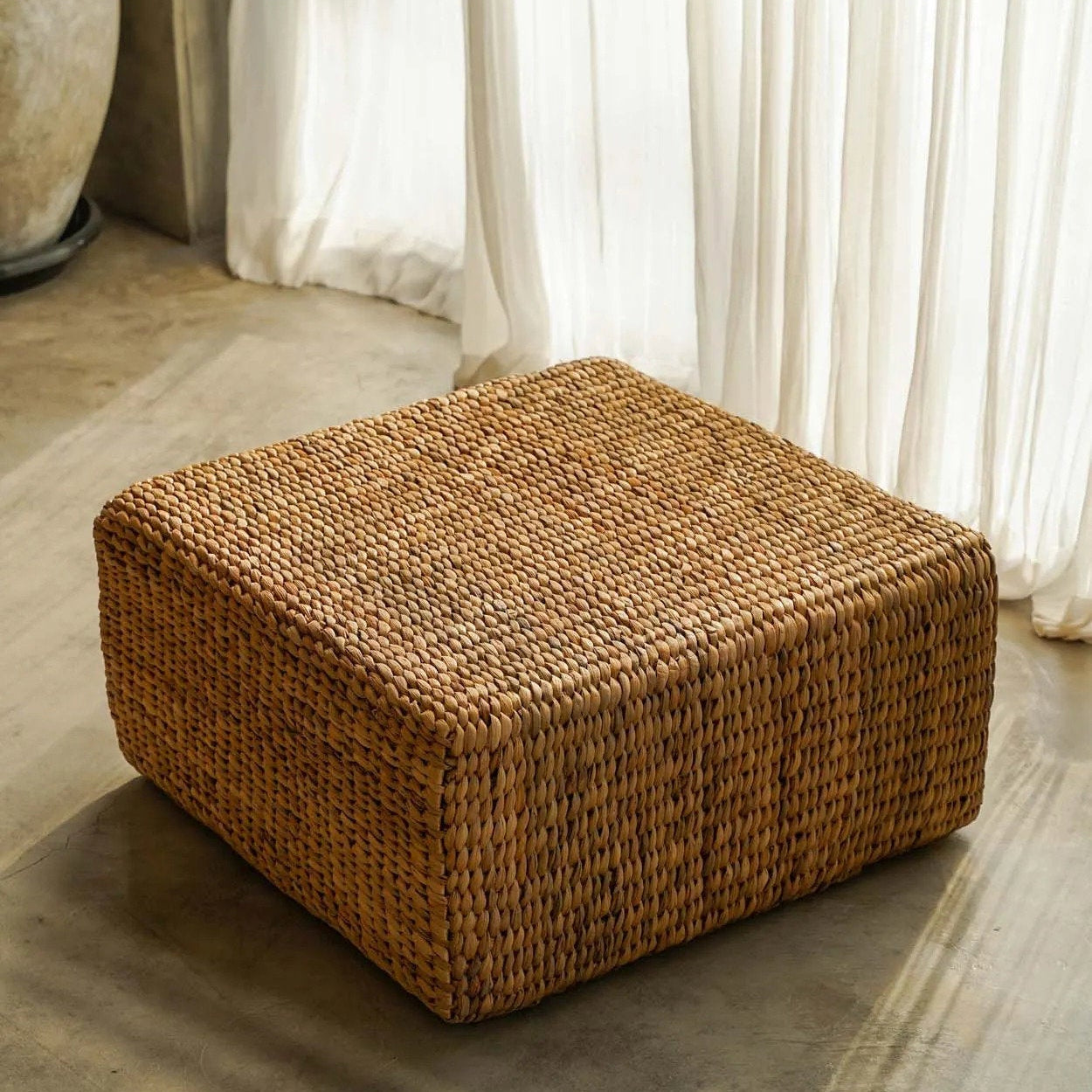 The Hyacinth Pouffe Square - Natural - M