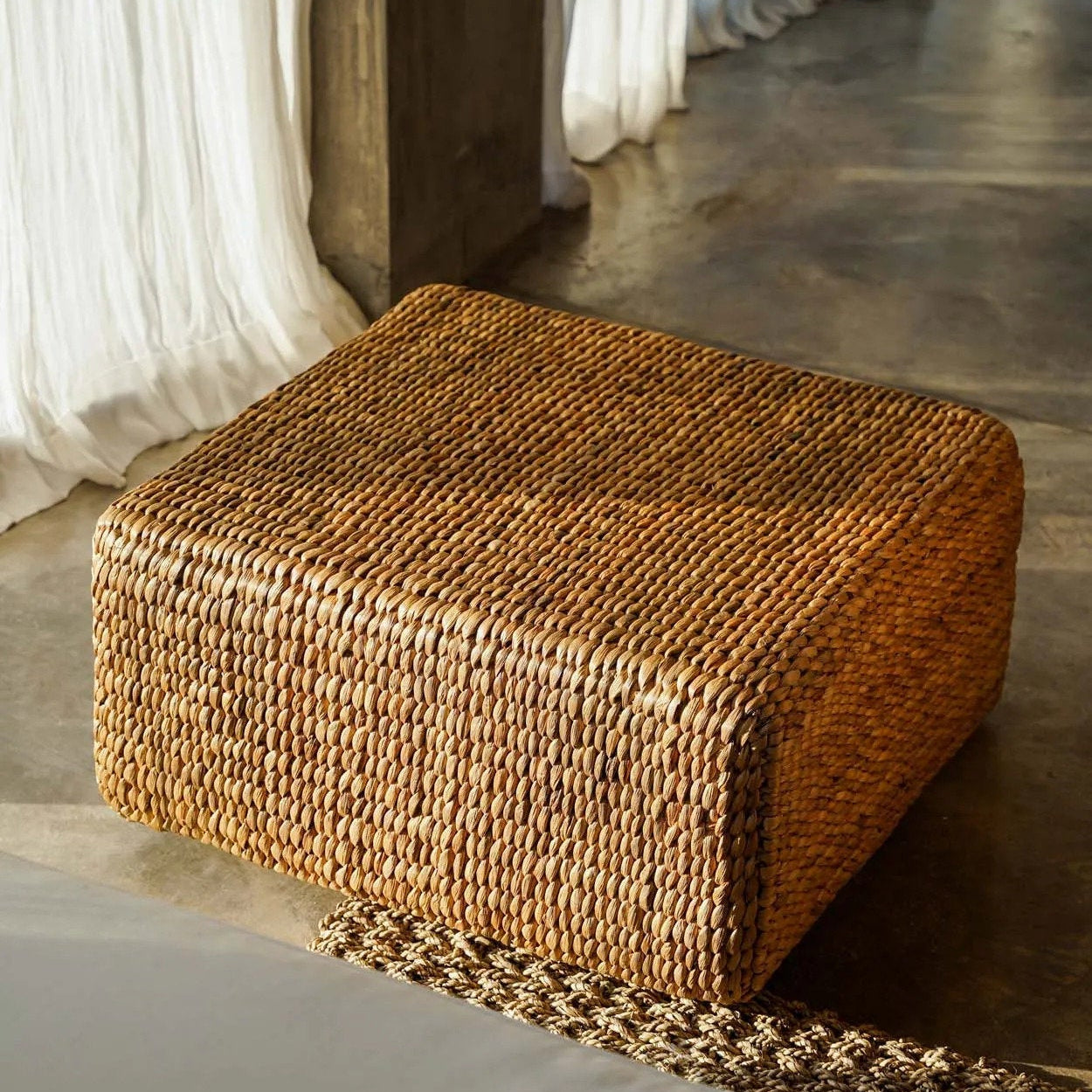 The Hyacinth Pouffe Square - Natural - M