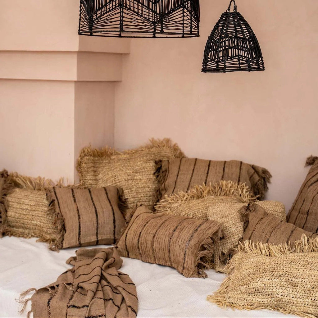 The Raffia Cushion Cover Square - Natural - 60x60