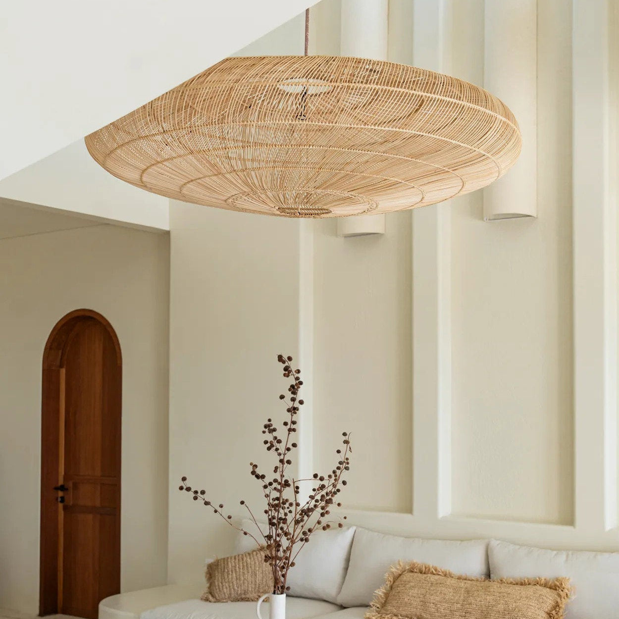 The Raffia Cushion Cover Rectangular - Natural - 35x100