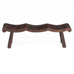 The Lombok Wave Bench - Dark Walnut - M