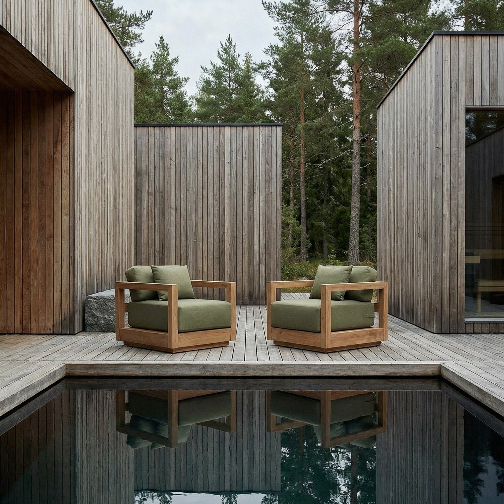 The Umalas One Seater Sofa - Outdoor - Green Alga