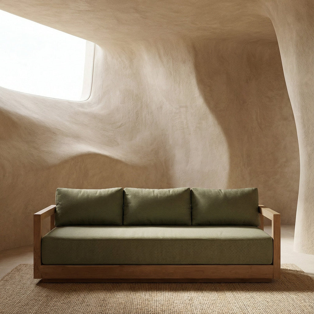 The Umalas Three Seater Sofa - Outdoor - Green Alga