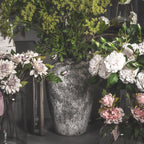 Aged Stone Tall Earthenware Vase