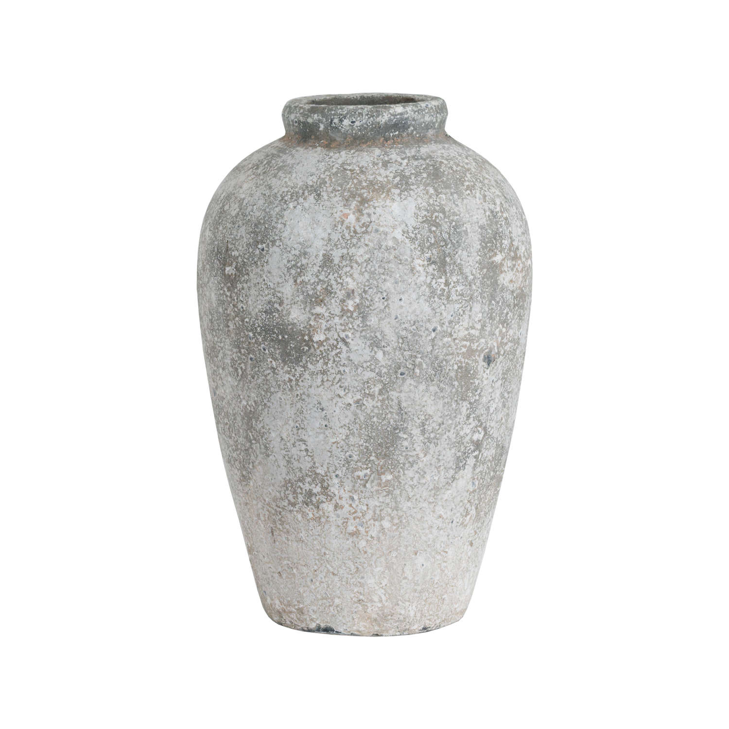 Aged Stone Tall Earthenware Vase