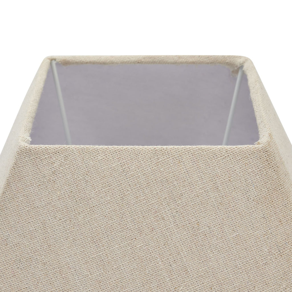 Incia Fluted Wooden Table Lamp with Linen Shade