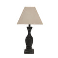 Incia Fluted Wooden Table Lamp with Linen Shade