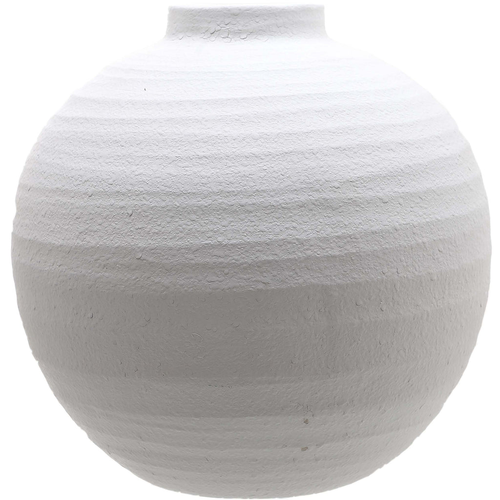 Aurelia Ceramic Orb Vase – Matt White