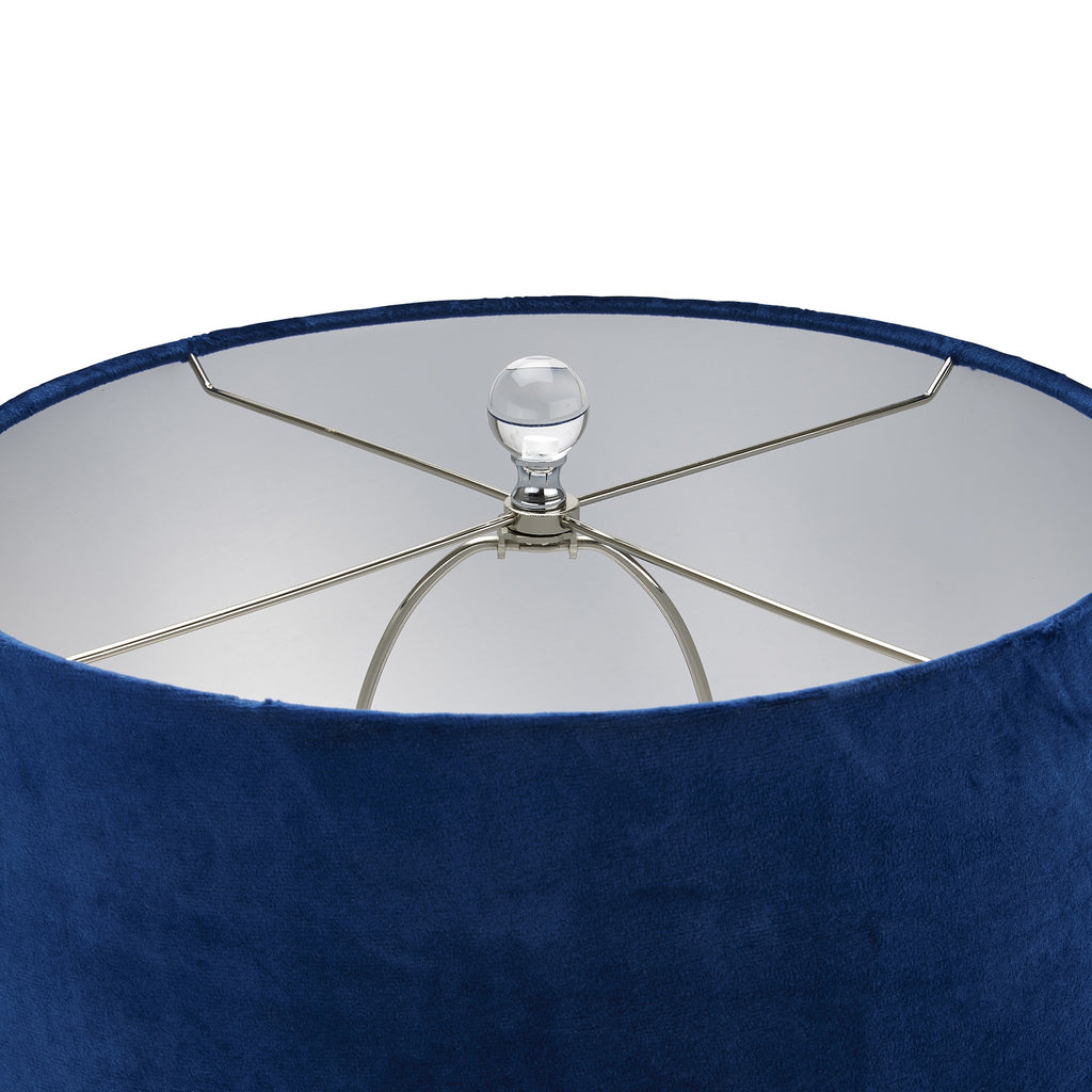 Ice Shadows Table Lamp with Navy Blue Lampshade