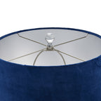 Ice Shadows Table Lamp with Navy Blue Lampshade