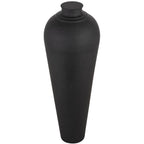 Noctis Large Matt Black Hammered Steel Floor Vase