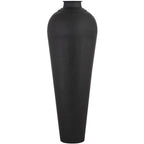 Noctis Large Matt Black Hammered Steel Floor Vase