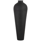 Noctis Large Matt Black Hammered Steel Floor Vase