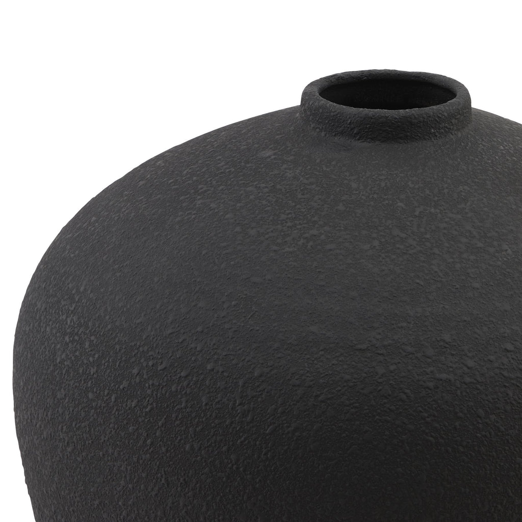 Aurelio Matt Black Ceramic Vase