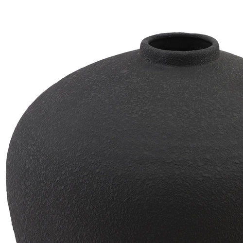 Aurelio Matt Black Ceramic Vase