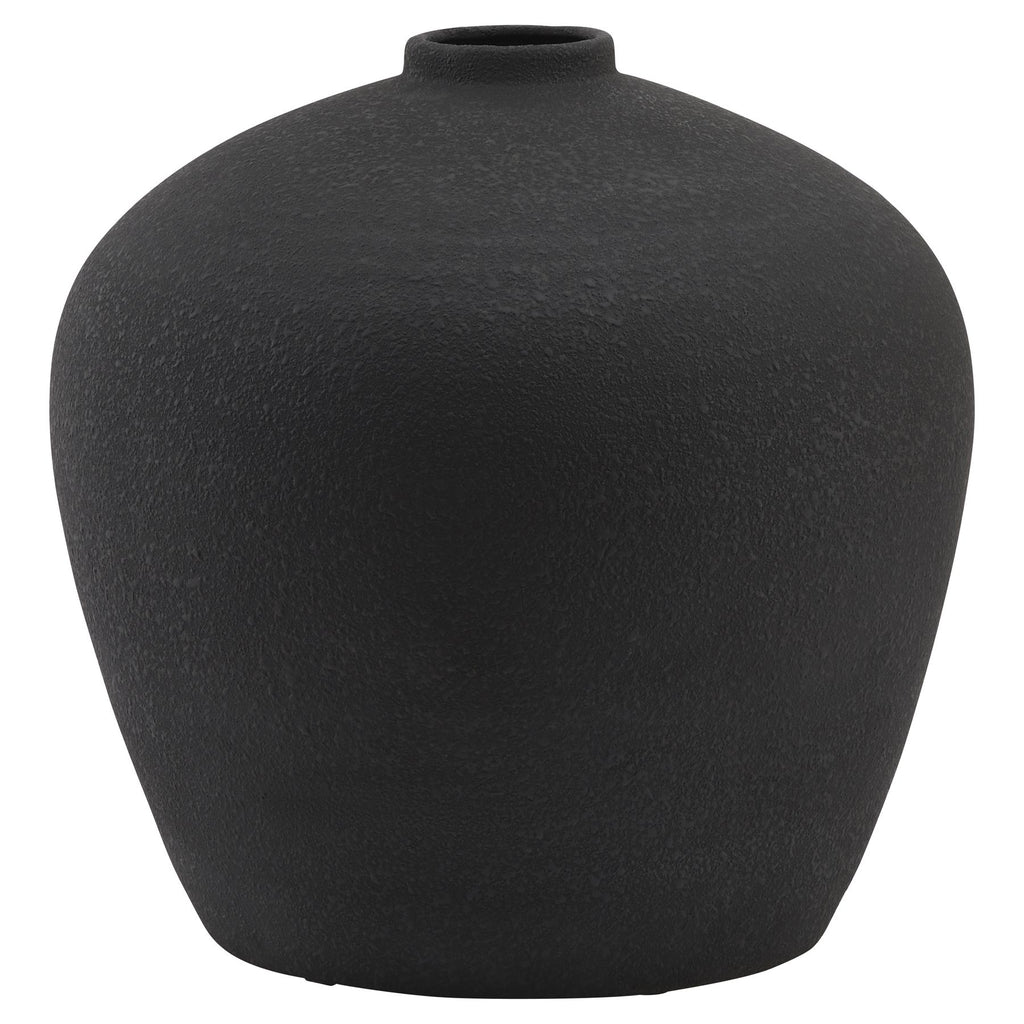Aurelio Matt Black Ceramic Vase