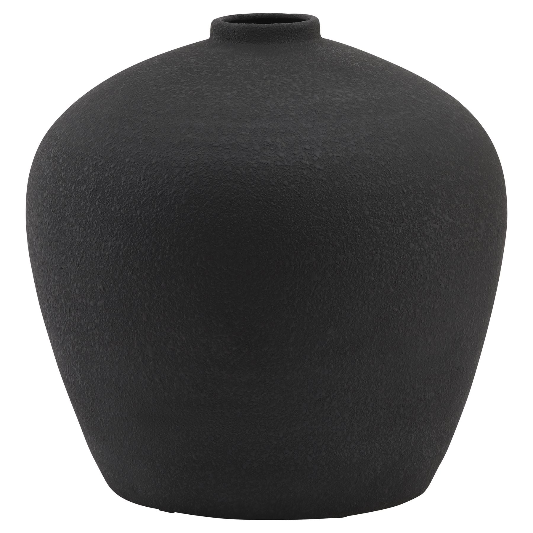 Aurelio Matt Black Ceramic Vase