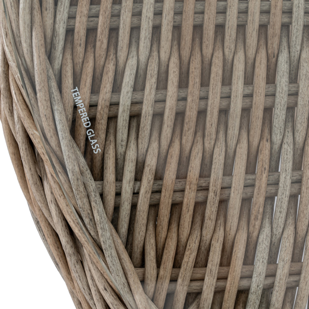 Amalfi Collection Outdoor Bistro Table with Wood Top