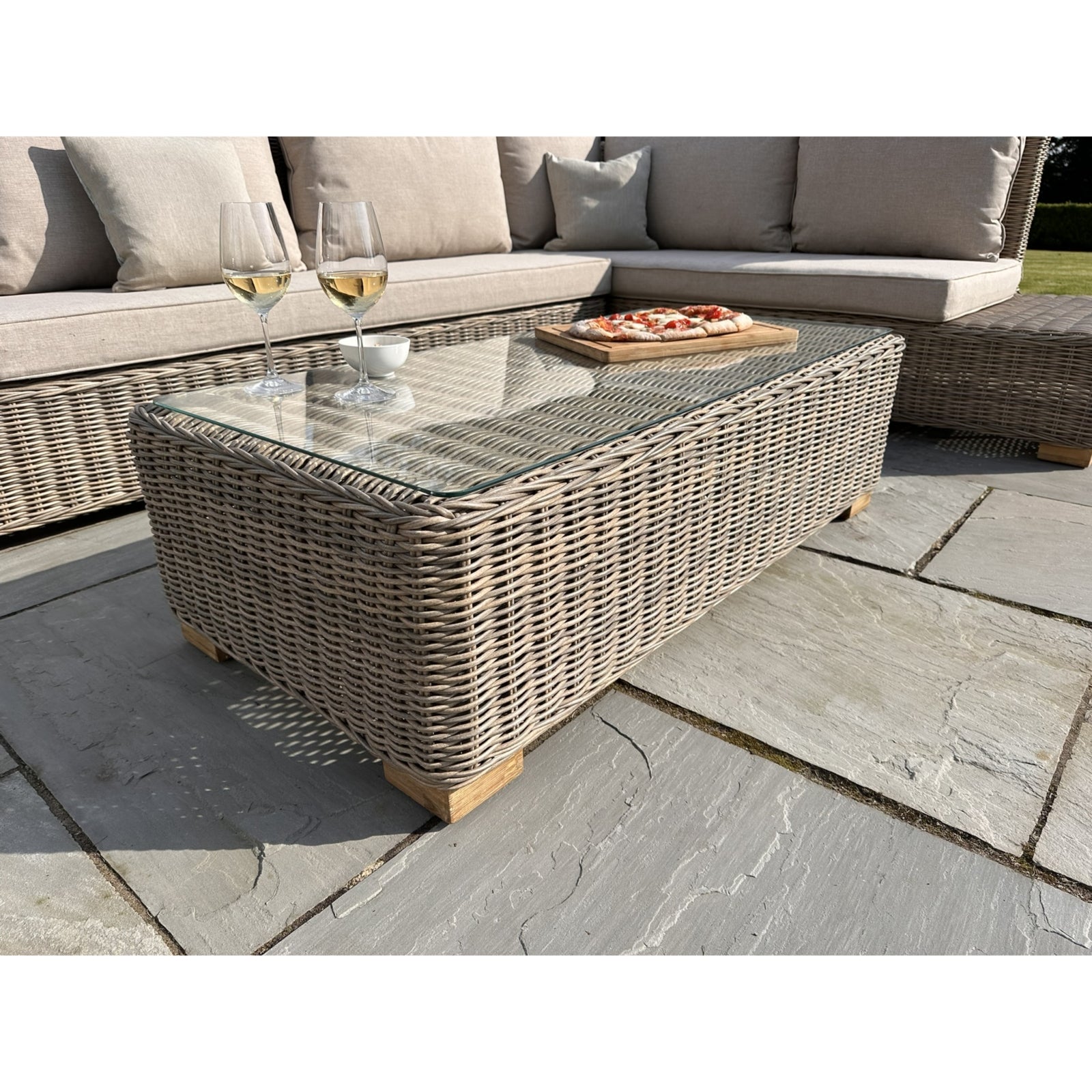 Capri Collection Outdoor Large Corner & Coffee Table Set