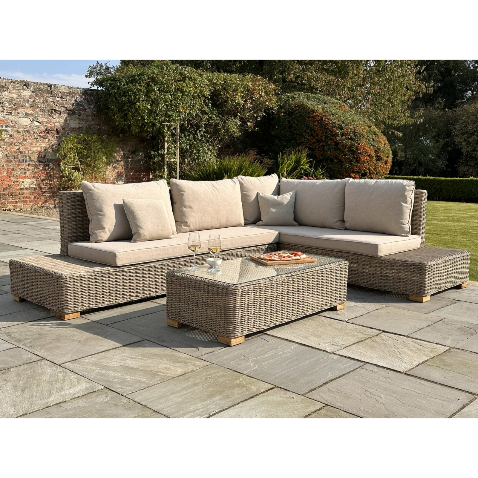 Capri Collection Outdoor Large Corner & Coffee Table Set