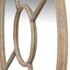 Washed Wood Round Window Mirror