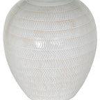 Chevronne Ceramic Table Lamp With Linen Shade