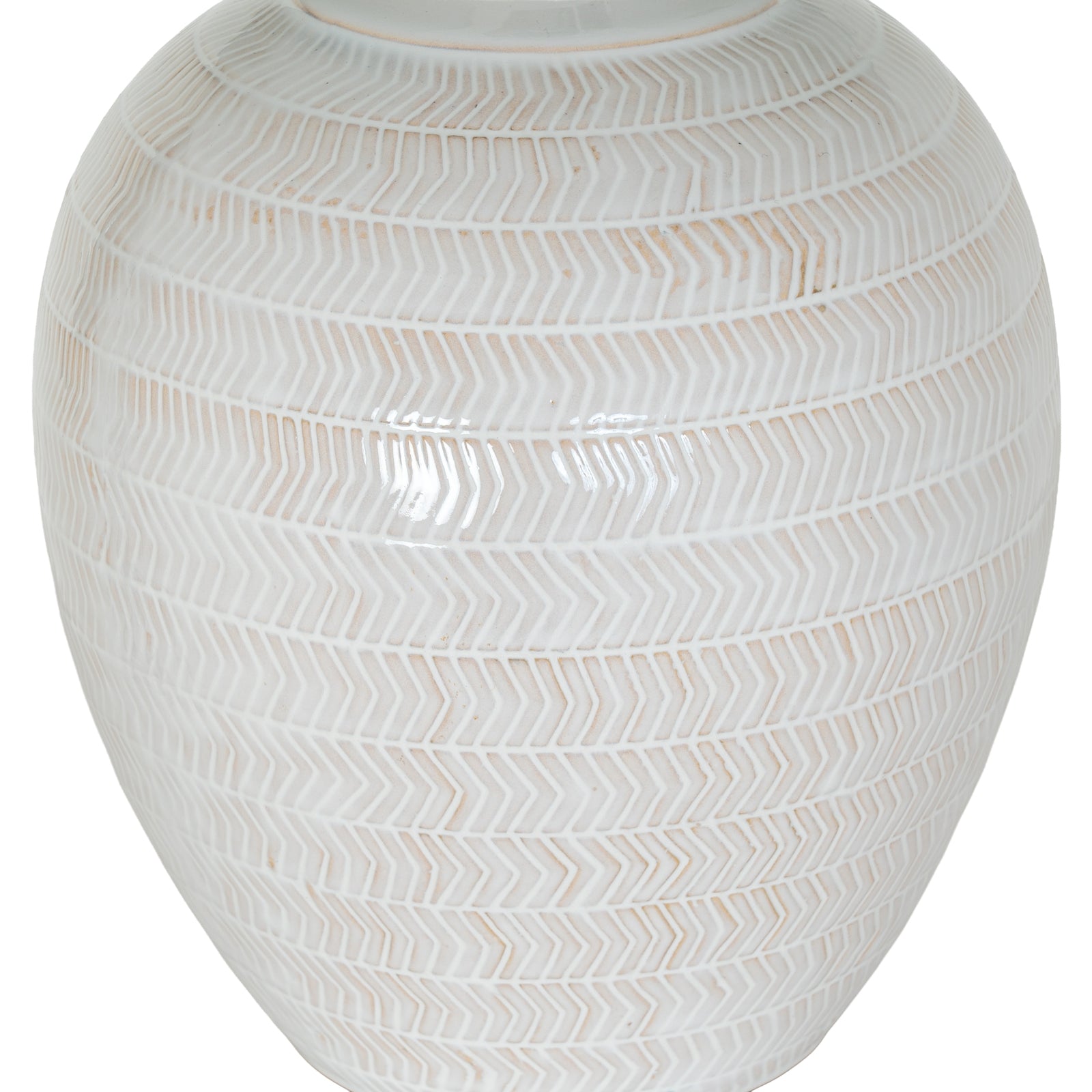Chevronne Ceramic Table Lamp With Linen Shade