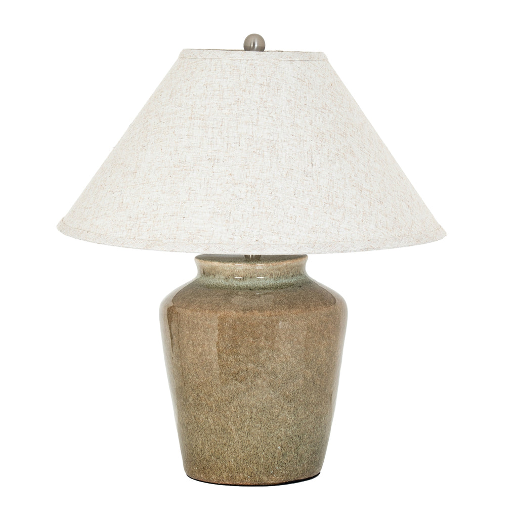 Mottura Ceramic Table Lamp with Edged Linen Shade