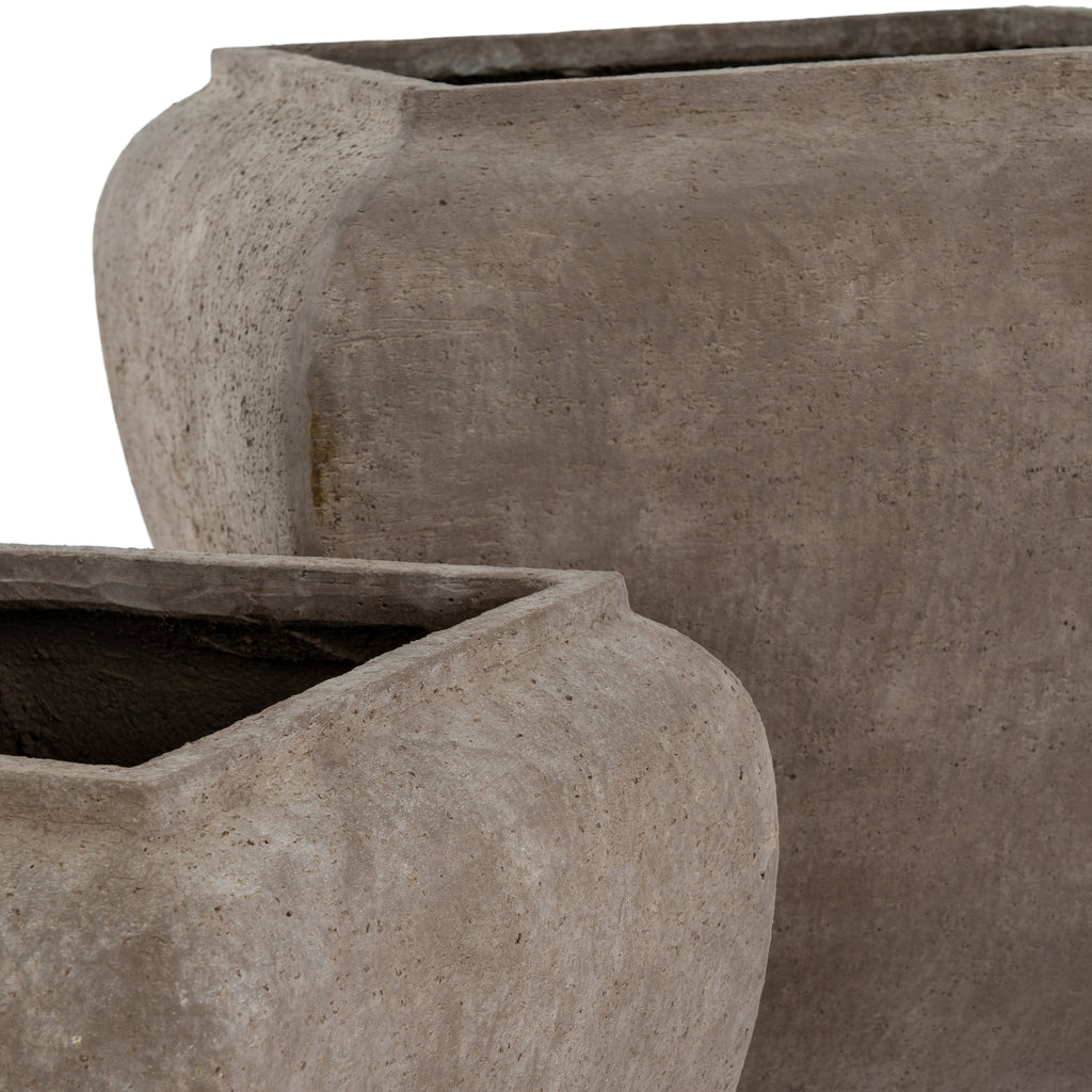 Cortena Square Drum Set Of 2 Planters