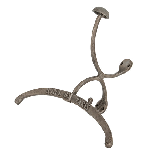 Aged Nickel Coat Hanger With Hook