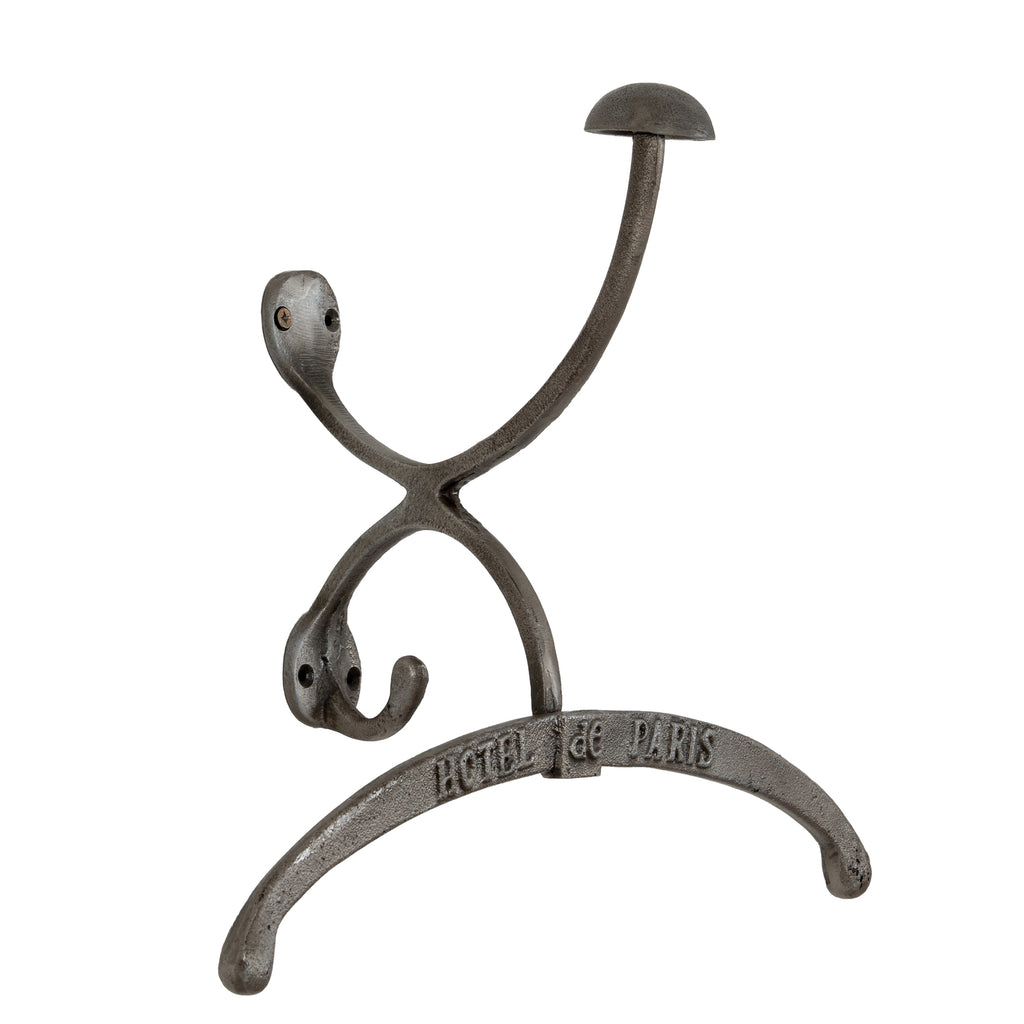 Aged Nickel Coat Hanger With Hook