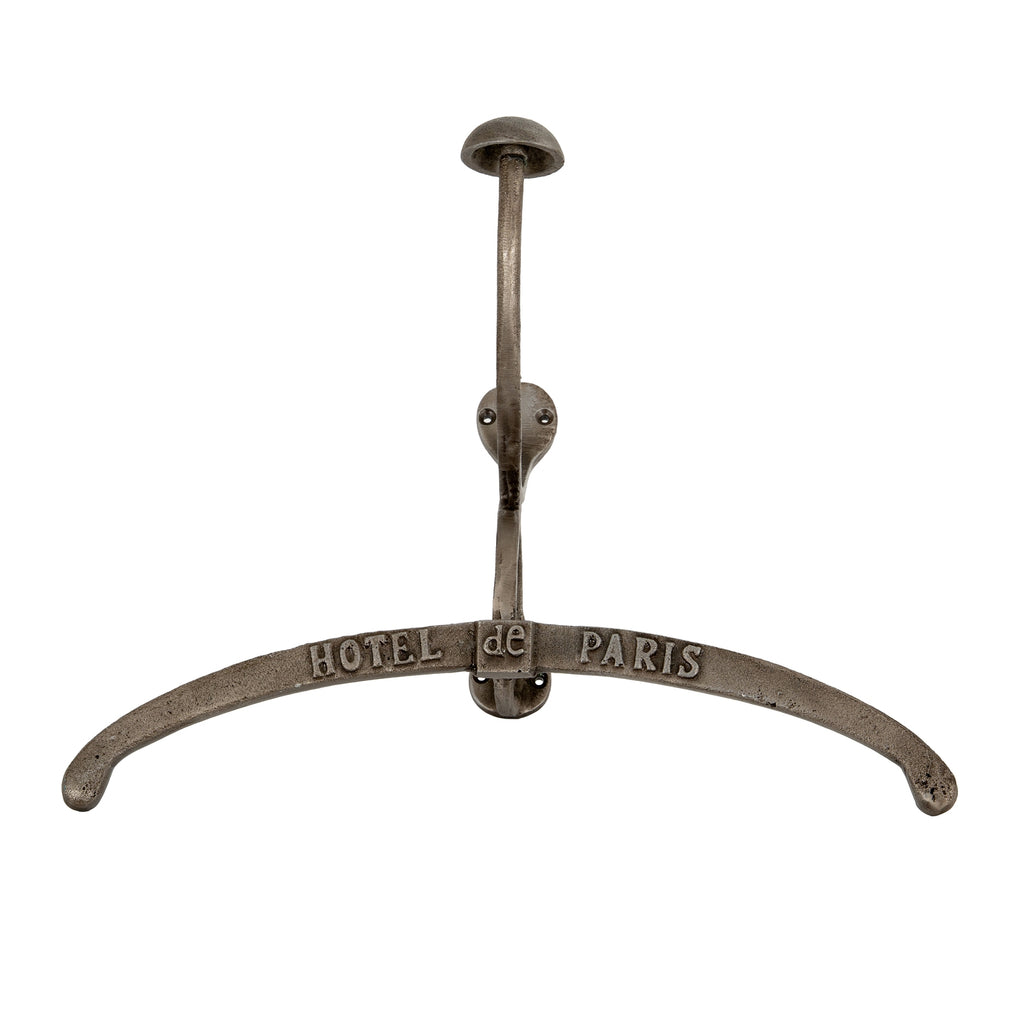 Aged Nickel Coat Hanger With Hook