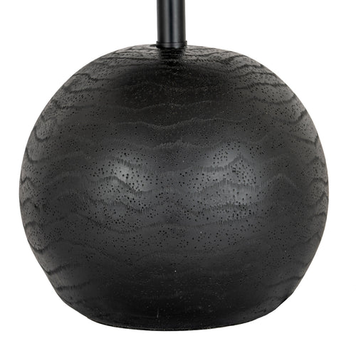Black Cannon Table Lamp with Hessian Shade