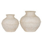 Valdara Beaded Terracotta Vase – Medium