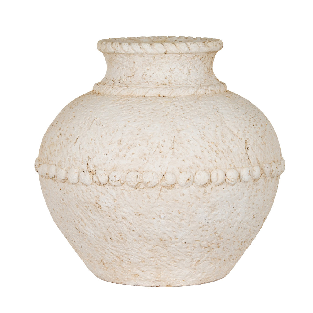 Valdara Beaded Terracotta Vase – Medium