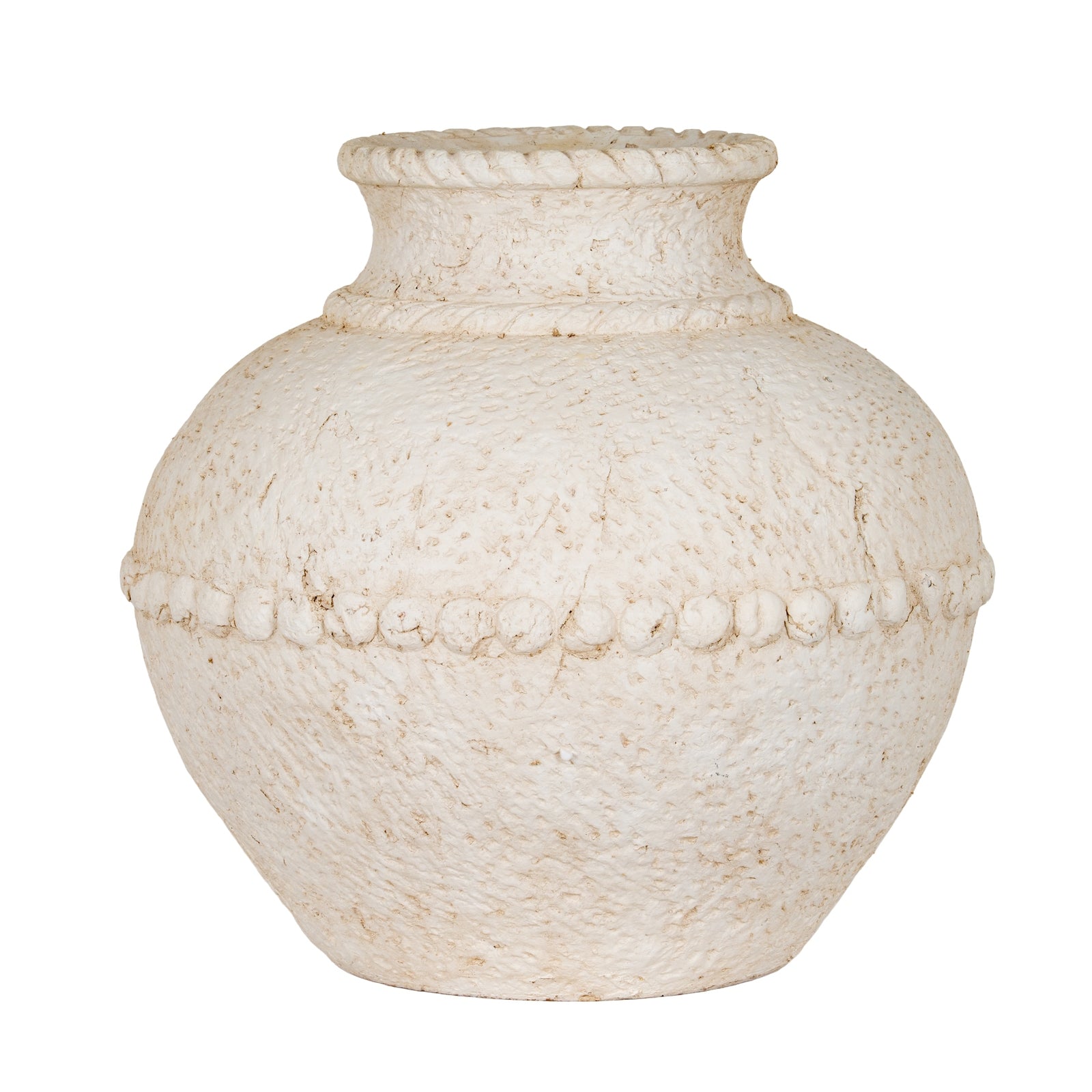 Valdara Beaded Terracotta Vase – Medium