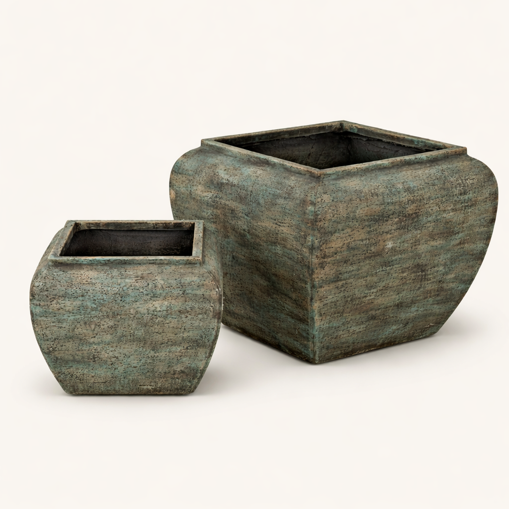 Altiera Square Drum Set Of 2 Planters