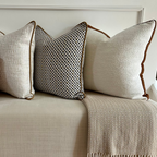 Ivara Cushion with Amber Piping