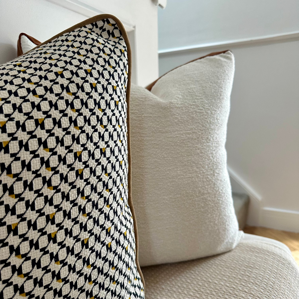 Ivara Cushion with Amber Piping