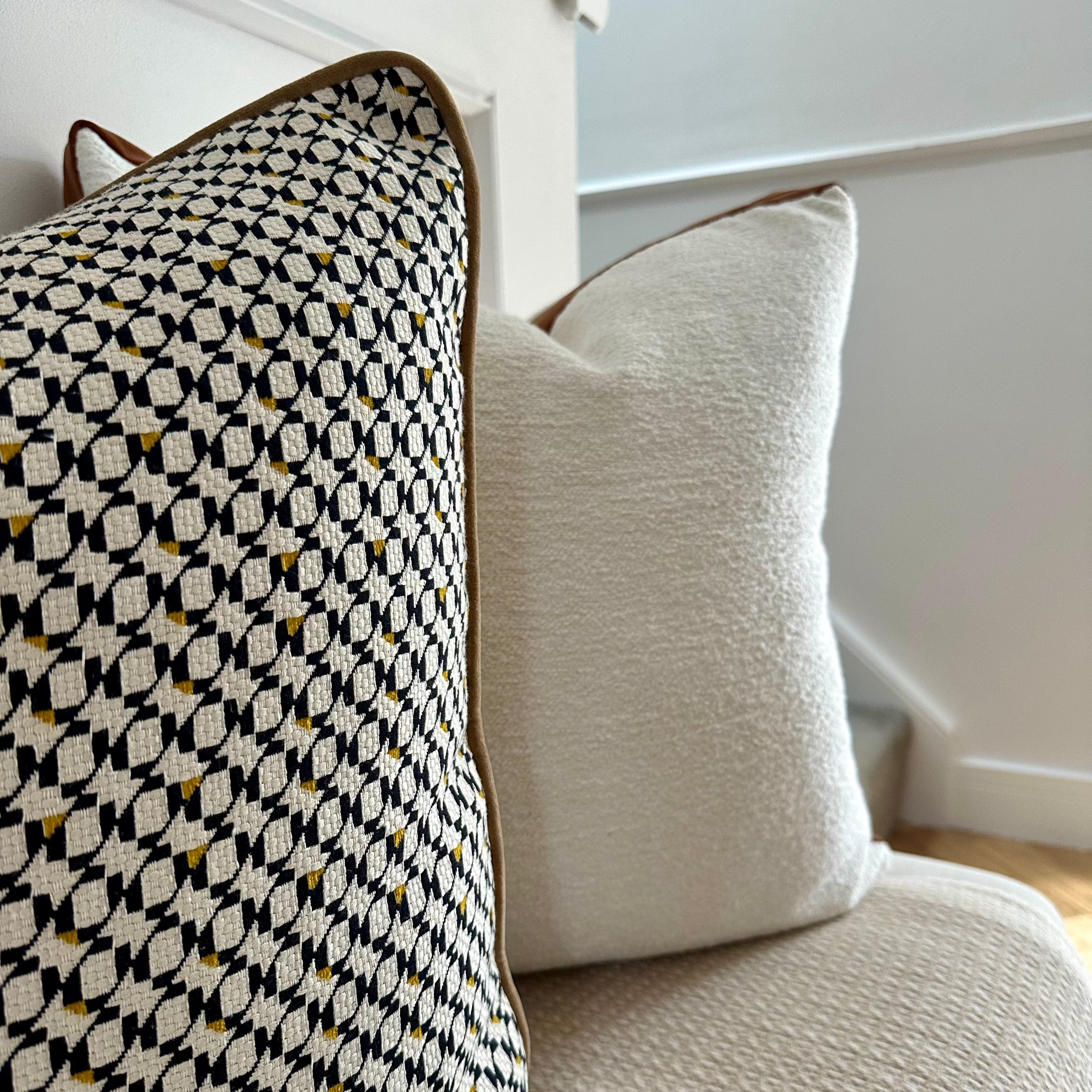 Ivara Cushion with Amber Piping