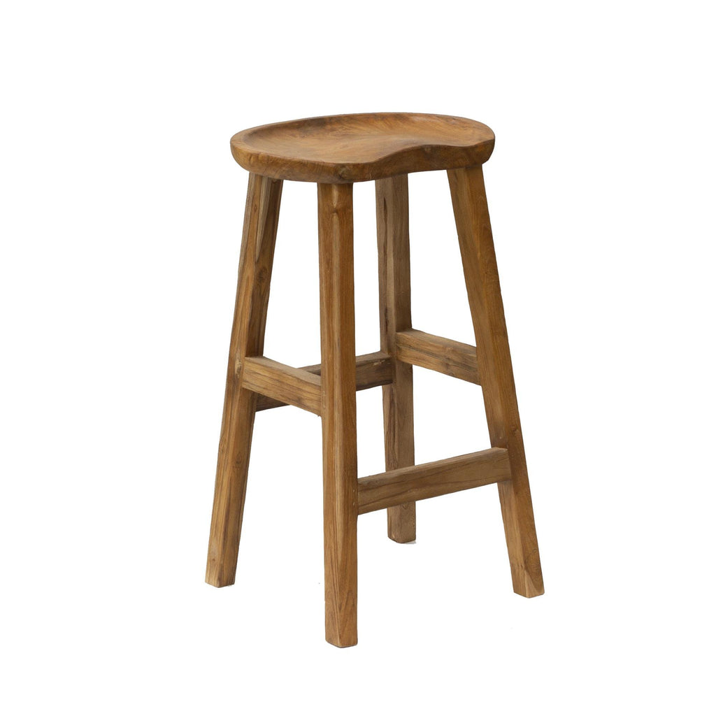 Lowell Teak Root Bar Stool