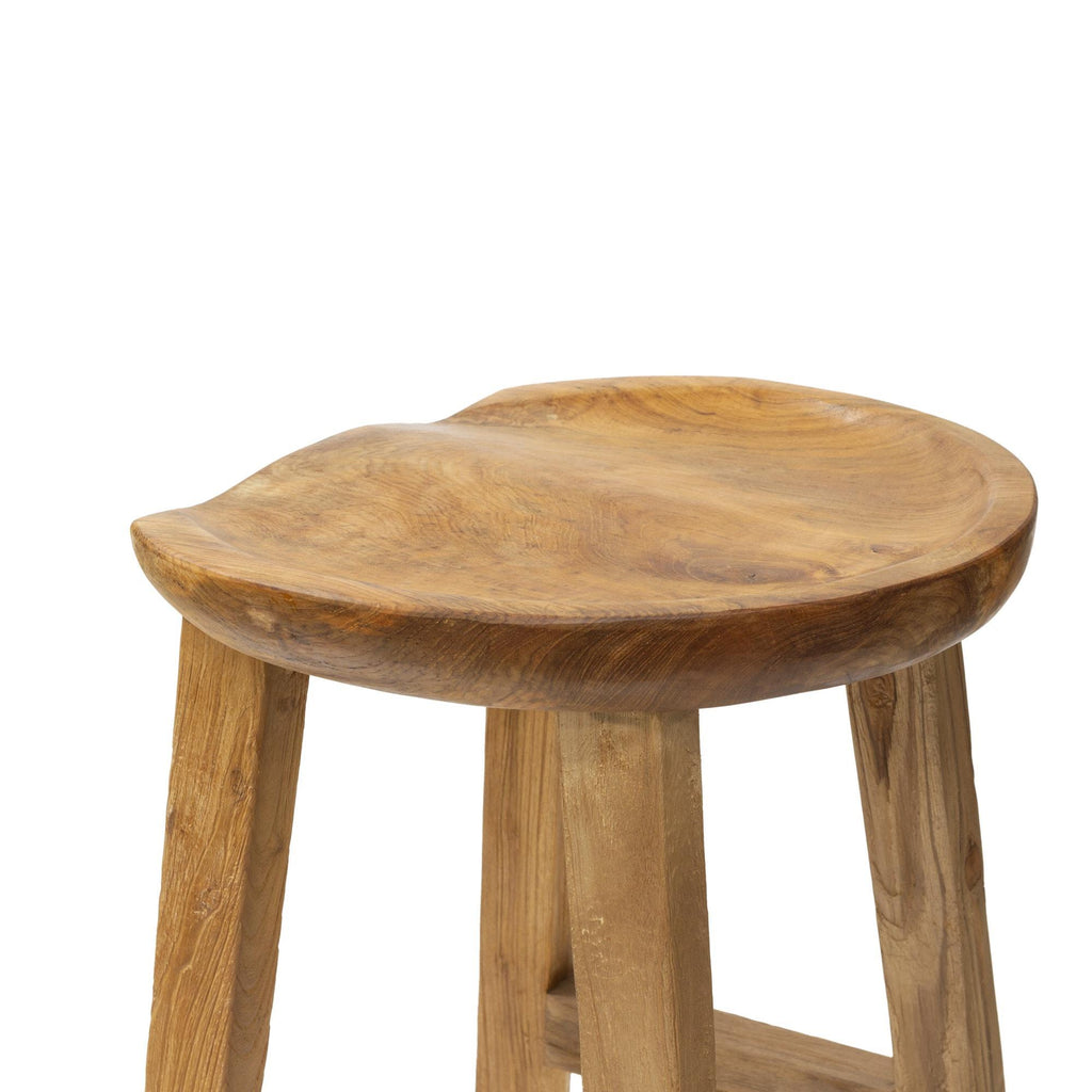 Lowell Teak Root Bar Stool