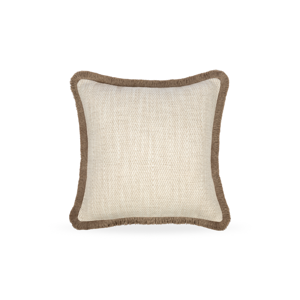 Caspian Cushion with Mushroom Fringe