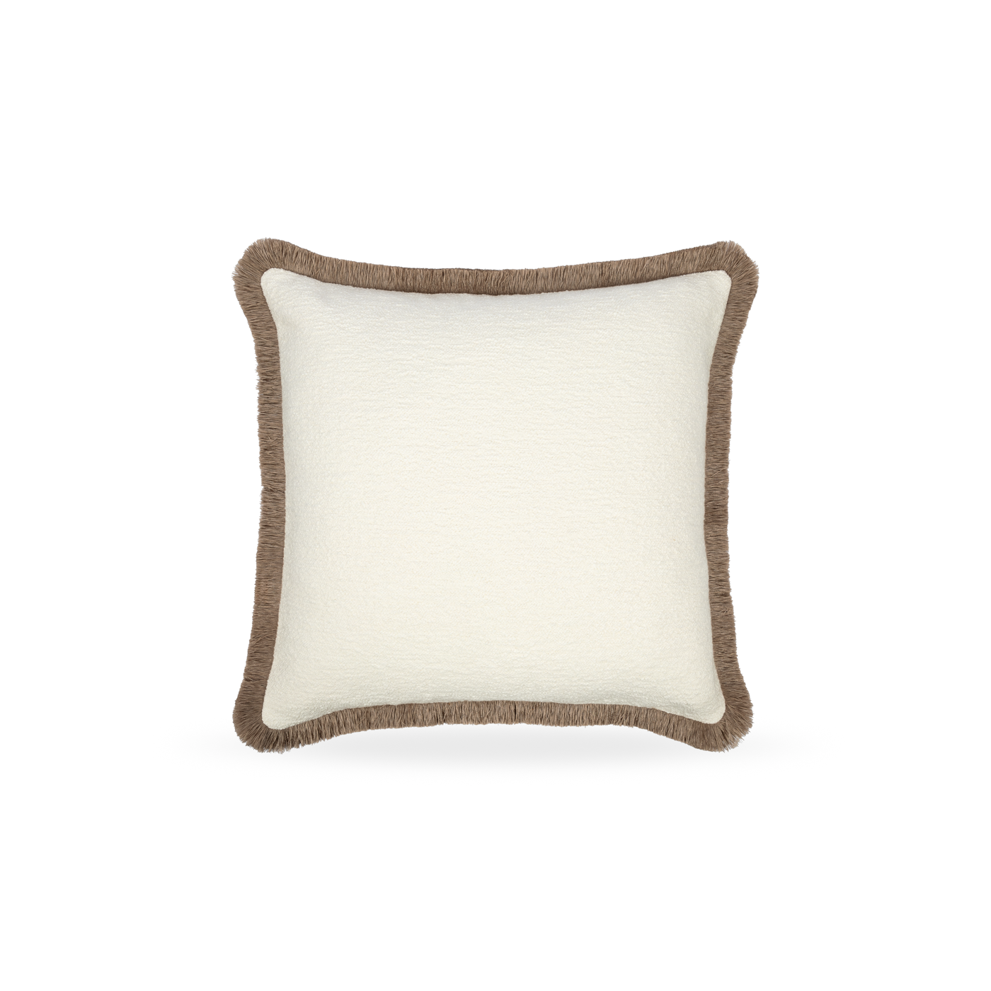 Mirela Bouclé Cushion with Mushroom Fringe