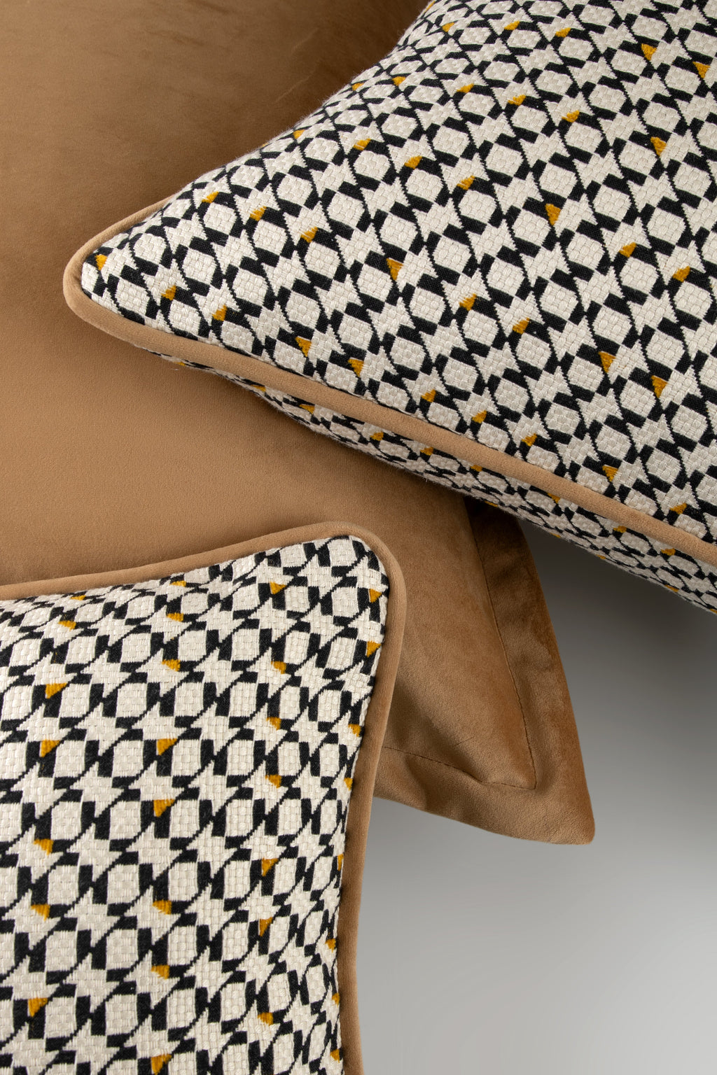 Ivara Cushion with Amber Piping