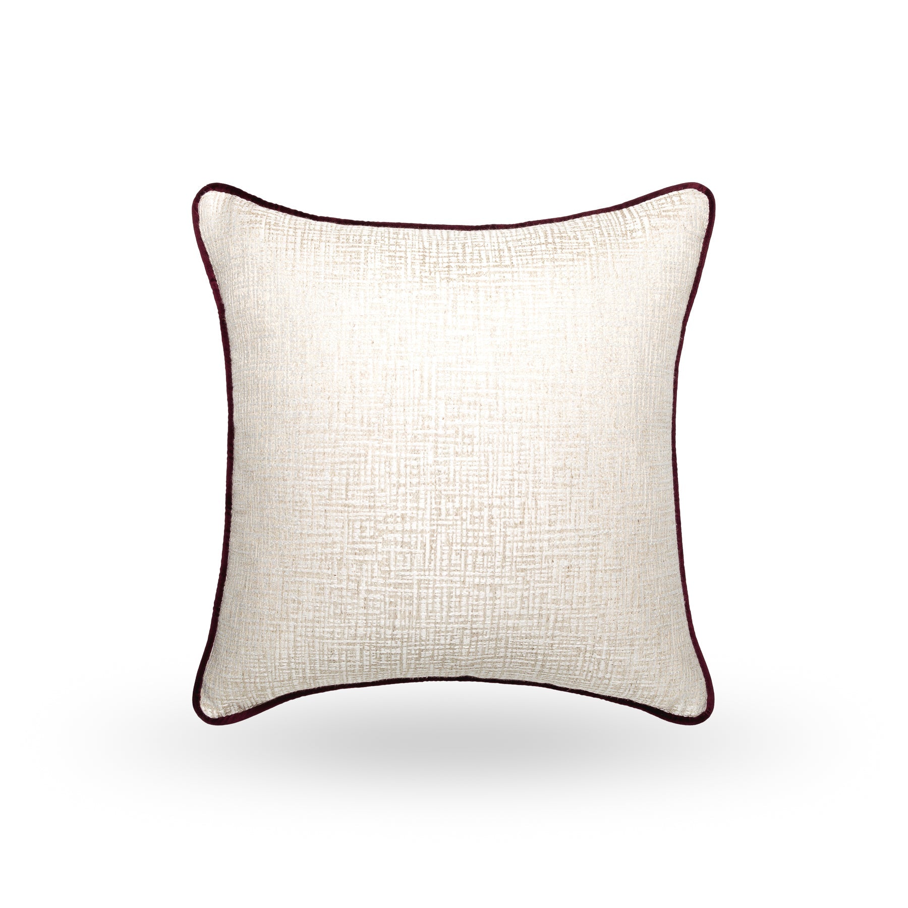 Elara Cushion with Plum Piping