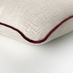 Elara Cushion with Plum Piping