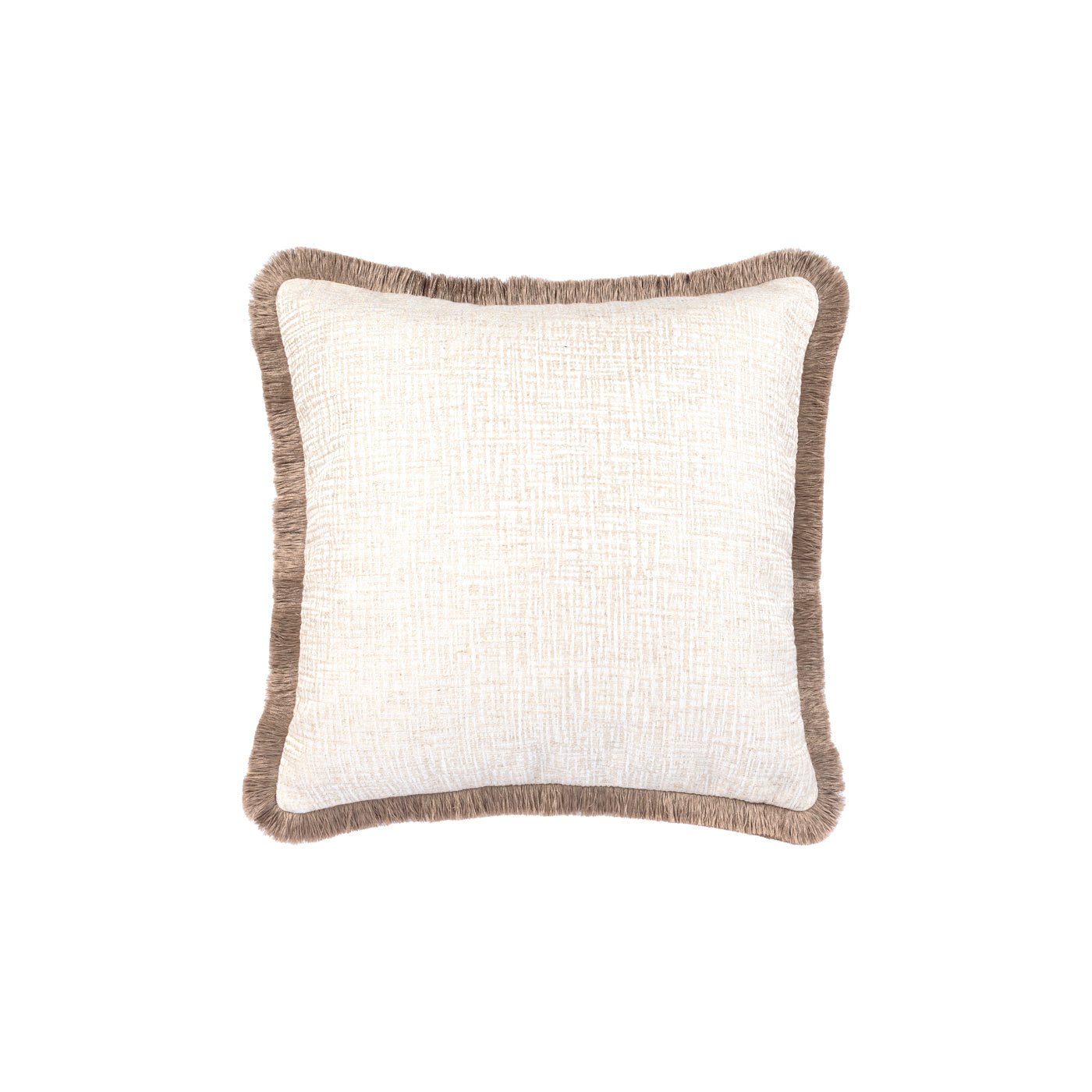 Elara Cushion with Brown Fringe