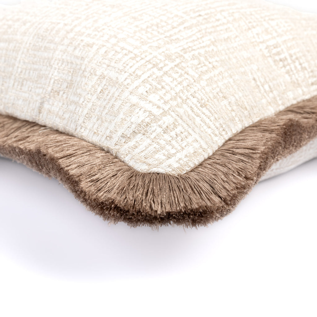 Elara Cushion with Brown Fringe